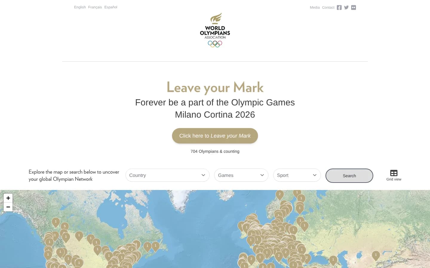 Cover image for Leave your Mark: four Olympic Games, 4,500+ Olympian signatures and one global map for the World Olympians Association